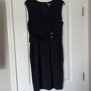 Black instantly slimming, layered dress, size 14